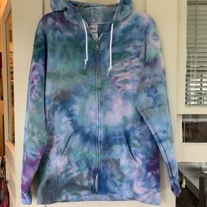 Custom Tie Dye Zip Up Hoodie
